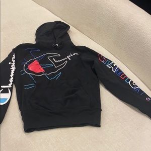 Champion long hoodie with detailed sleeves